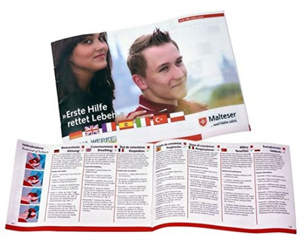 Anleitung zur Ersten Hilfe - Format A6, zum Einlegen in Verbandkästen
